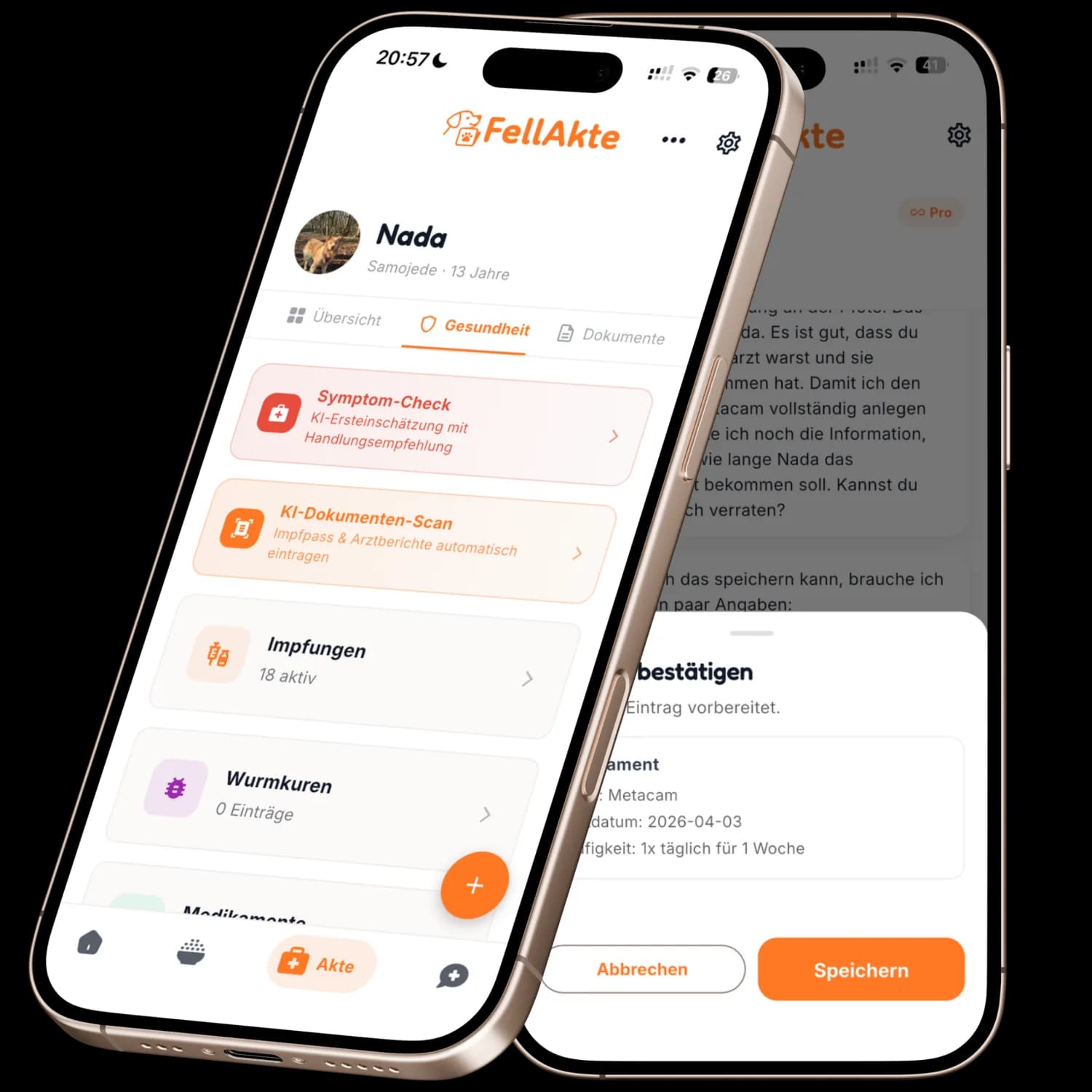 Die FellAkte App mit Gesundheitsakte eines Hundes